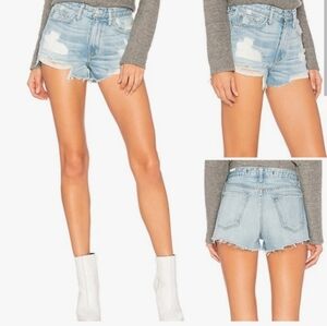 LOVERS + FRIENDS DENIM JACK HI-RISE CUT OFF DISTRESSED JEAN SHORTS. SIZE 28